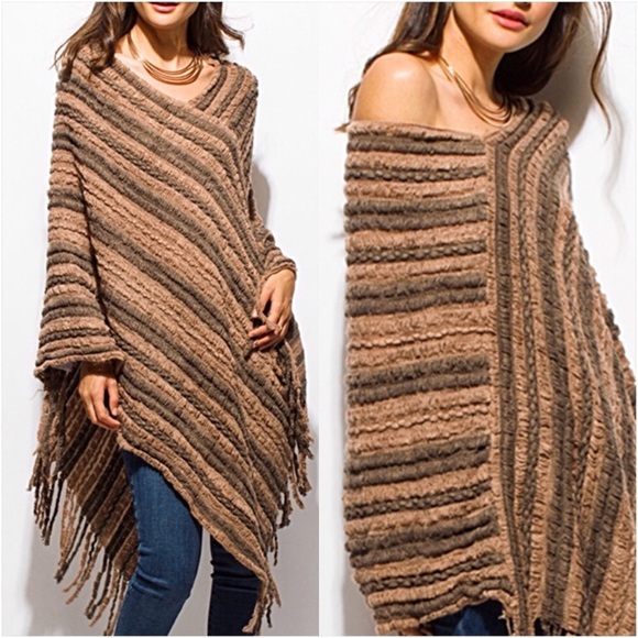 🎉Host Pick🎉New! Fuzzy Sweater Poncho - Picture 2 of 4